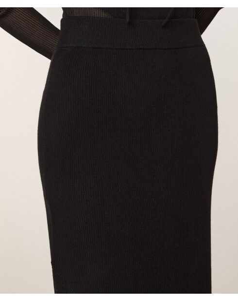 Jupe Aria en Laine mélangé noire