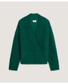 Pull Valentine 100% Laine Cache-Cœur vert anglais
