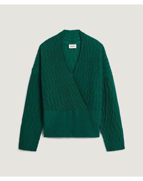 Pull Valentine 100% Laine Cache-Cœur vert anglais