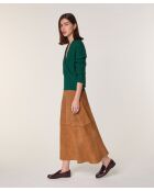 Pull Valentine 100% Laine Cache-Cœur vert anglais