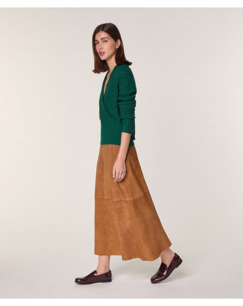 Pull Valentine 100% Laine Cache-Cœur vert anglais