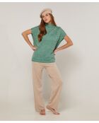 Pull Gaétane coll roulé sans manches vert