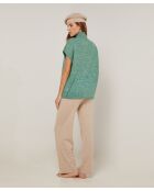 Pull Gaétane coll roulé sans manches vert