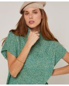 Pull Gaétane coll roulé sans manches vert