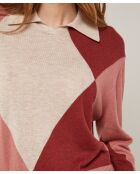 Pull Eugénie en Laine mélangée beige/rose