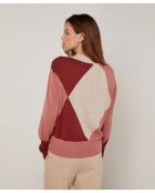Pull Eugénie en Laine mélangée beige/rose