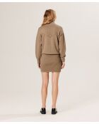 Robe Aliette ajourée 100% laine beige