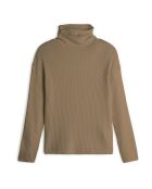 Pull Ada large col roulé marron camel