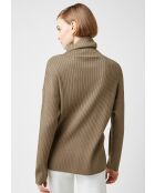 Pull Ada large col roulé marron camel