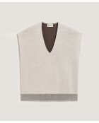 Pull Aurély manches courtes col V blanc écru