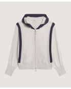 Gilet Ghislaine en Laine Bi-Couleur blanc