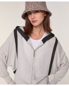 Gilet Ghislaine en Laine Bi-Couleur blanc