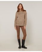Pull chiné Leonarde col montant marron