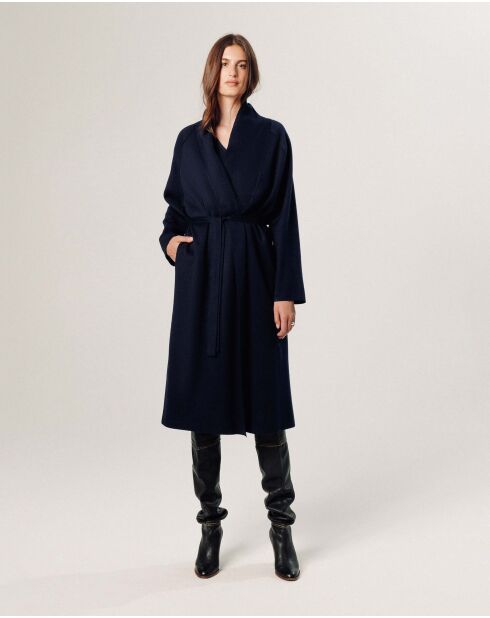Manteau Élise long bleu nuit