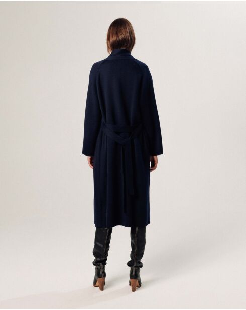 Manteau Élise long bleu nuit
