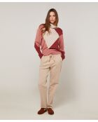Pull Mylène en Laine mélangée beige/rose