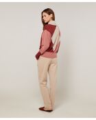 Pull Mylène en Laine mélangée beige/rose