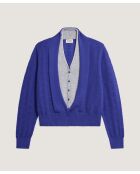 Gilet Athéna 100% Laine 2 en 1 bleu outremer