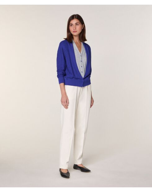 Gilet Athéna 100% Laine 2 en 1 bleu outremer