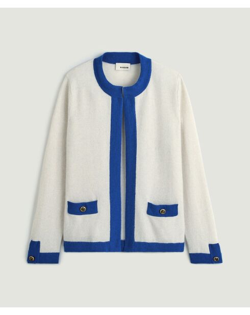 Cardigan Octavie, contraste blanc