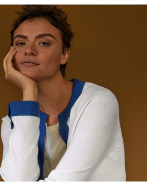 Cardigan Octavie, contraste blanc