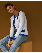 Cardigan Octavie, contraste blanc