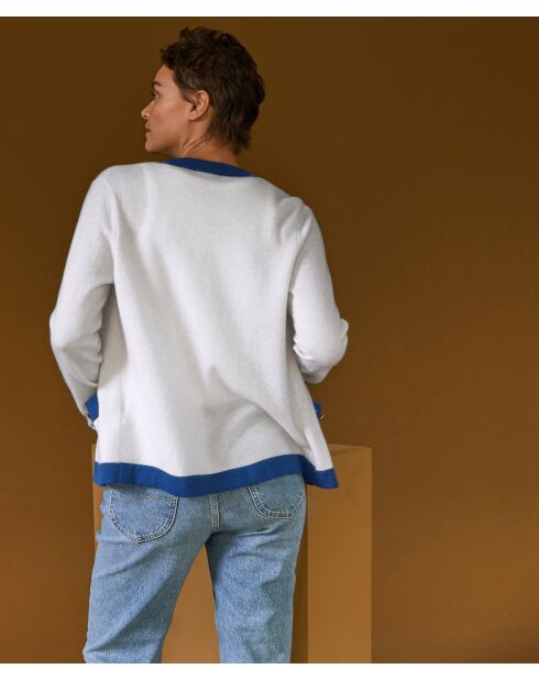 Cardigan Octavie, contraste blanc