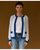 Cardigan Octavie, contraste blanc
