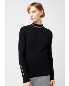 Pull, Abelle col montant ouvertures noir