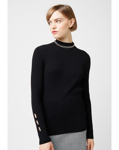 Pull, Abelle col montant ouvertures noir
