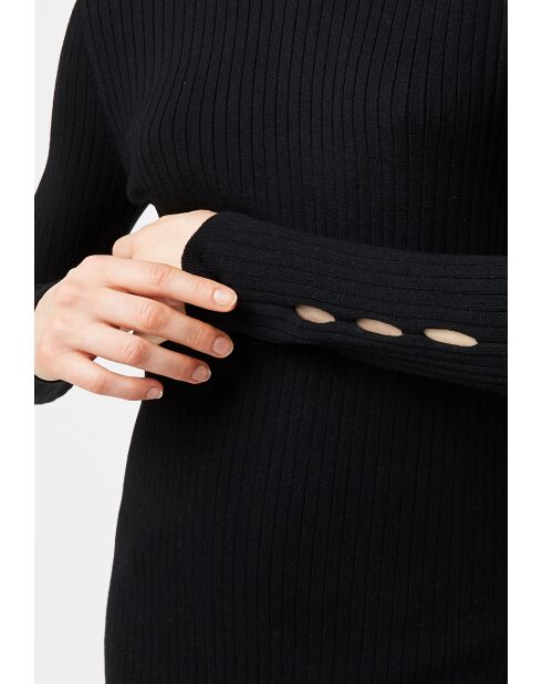 Pull, Abelle col montant ouvertures noir