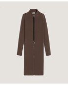 Robe Thalia fermeture éclair marron havane