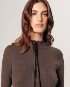 Robe Thalia fermeture éclair marron havane