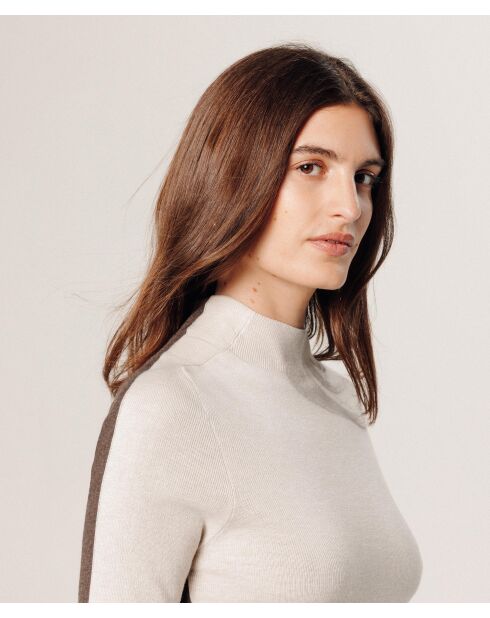 Pull Adline double face blanc écru