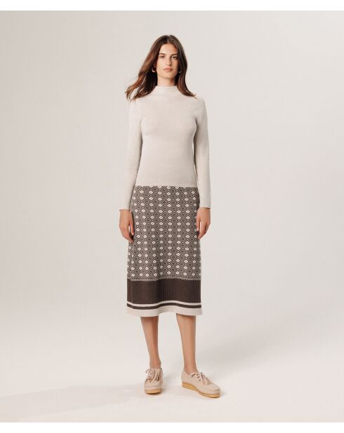 Pull Adline double face blanc écru