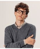 Pull Gaston 100% laine col V gris foncé