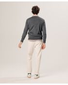 Pull Gaston 100% laine col V gris foncé