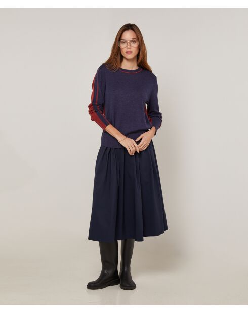 Pull Christelle 100% Laine mélangée bleu denim