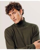 Pull Edmond 100% laine col rond vert kaki