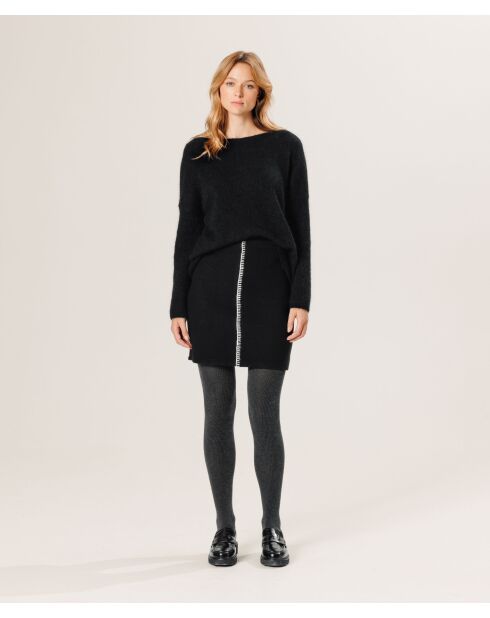 Jupe Courte Bryanna en laine noire