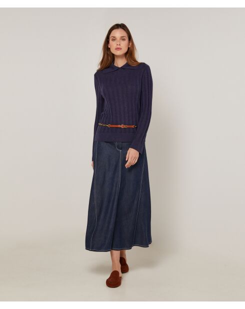 Pull Annabelle en Laine mélangée bleu denim
