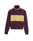 Pull Karla col roulé bicolore violet aubergine