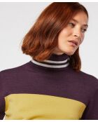 Pull Karla col roulé bicolore violet aubergine