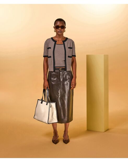 Cabas en Cuir Rogée beige