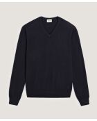 Pull Gaspard 100% laine col V bleu nuit