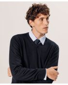 Pull Gaspard 100% laine col V bleu nuit