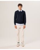 Pull Gaspard 100% laine col V bleu nuit