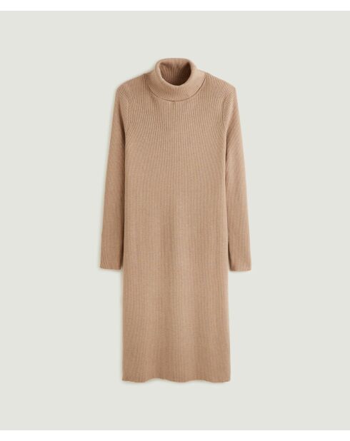 Robe Cynthia moulante boutons marron moka