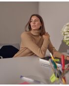 Robe Cynthia moulante boutons marron moka