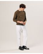 Pull Aaron 100% laine col rond marron écorce